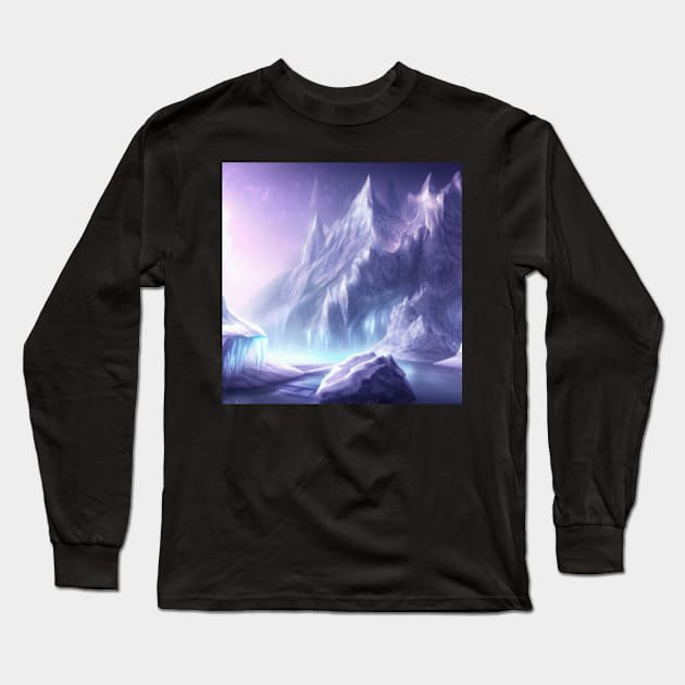 Frozen Landscape Fantasy Long Sleeve T-Shirt by Shadowbyte91